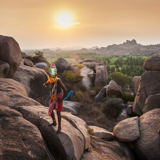 Hampi - Malyavanta heuvel - Hanuman